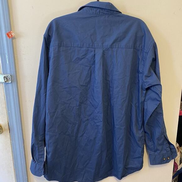 Carhartt Shirt Mens L Blue Retro Logo Resin Designs Vintage Button Up 90s Y2K - Picture 9 of 10